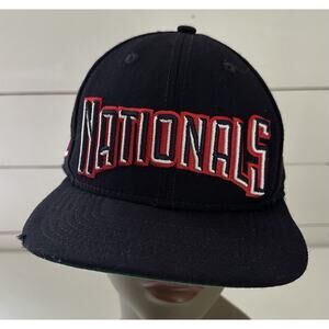Washington Nationals New Era 9Fifty 950 Snapback Hat Cap Black Red